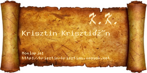 Krisztin Krisztián névjegykártya